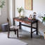 Bureau géométrique en bois massif sculpté-2127444577