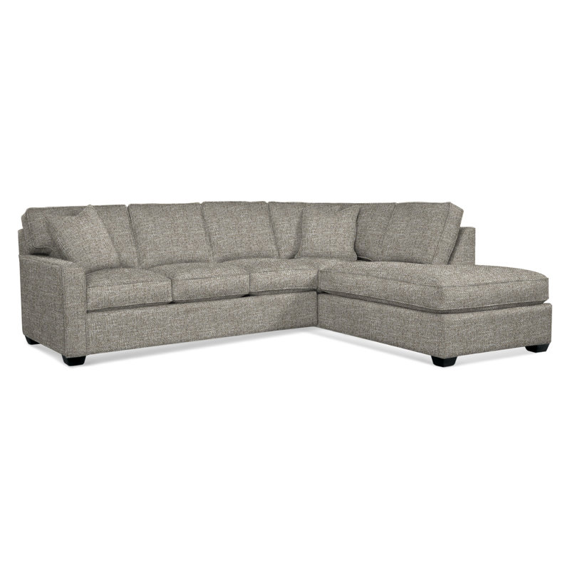Ellora Upholstered Chaise L-Sectional, Right Hand Facing, Black, Basic Grey; 0317-83