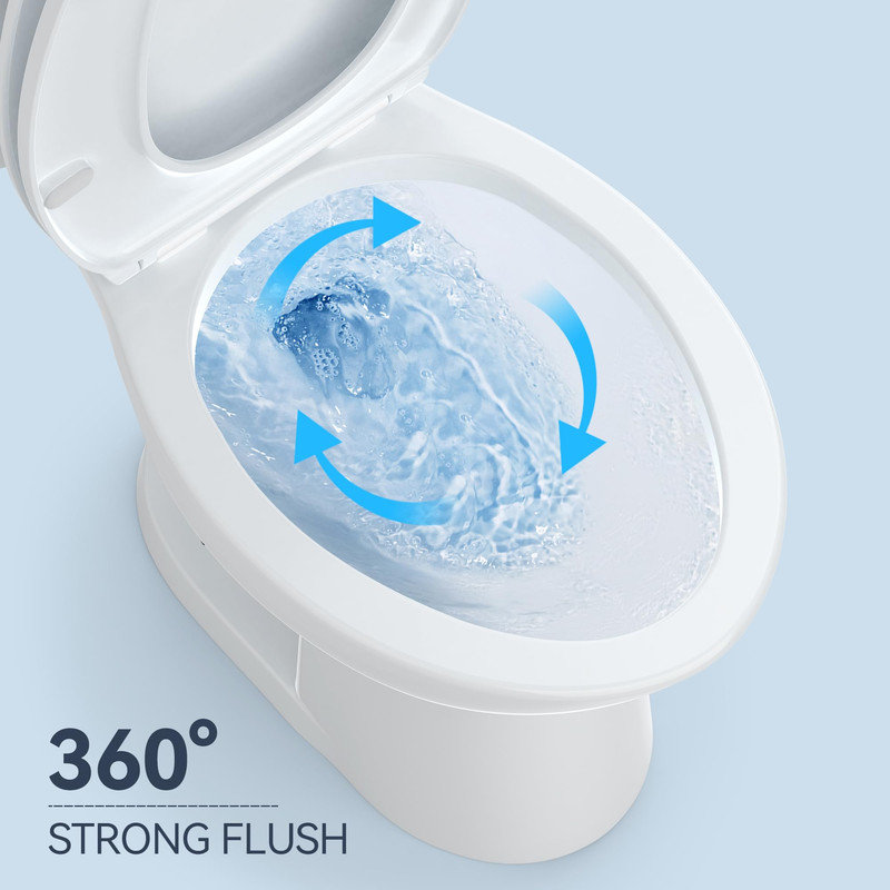 Toilette allongée deux pièces de 15,5 po de hauteur - 1,28 GPF, siège de chaise à hauteur confortable ADA pour salle de bain