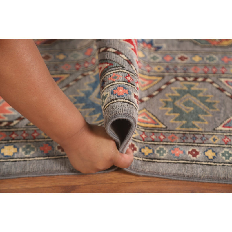 All-Over Grey Kazak Living Room Area Rug 7x10