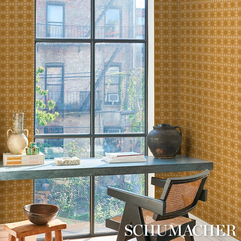 Schumacher X Backdrop Puntini Sisal Wallpaper, Tan