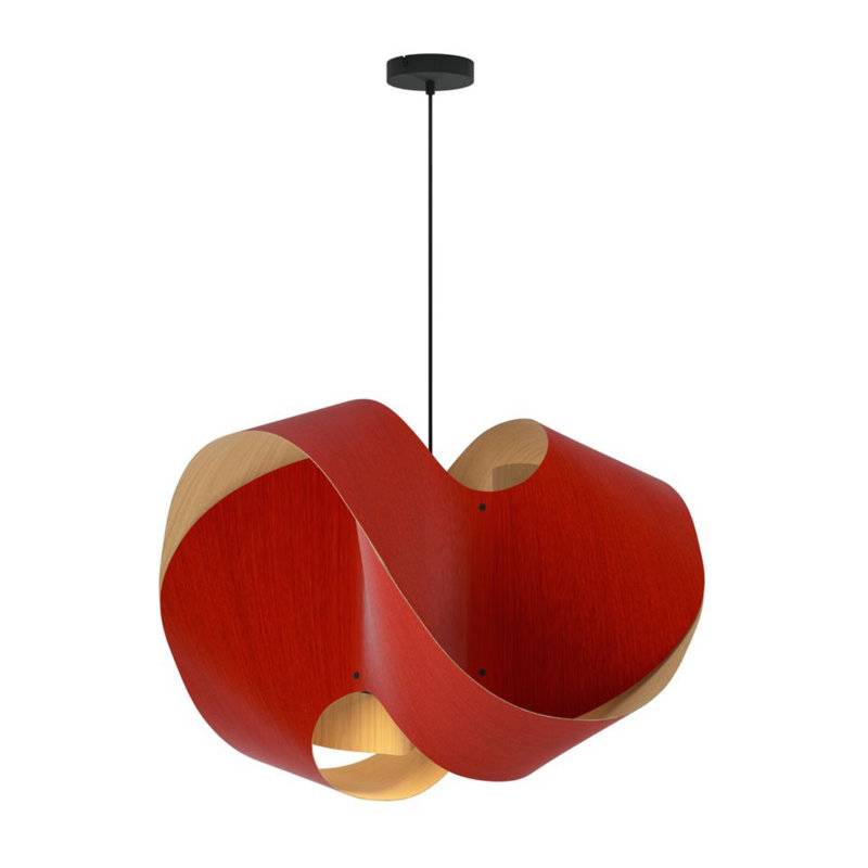 Luminaire suspendu Elvira 70 - rouge, H 20,5 po x l 27,5 po x P 27,5 po, Rouge / Cendre