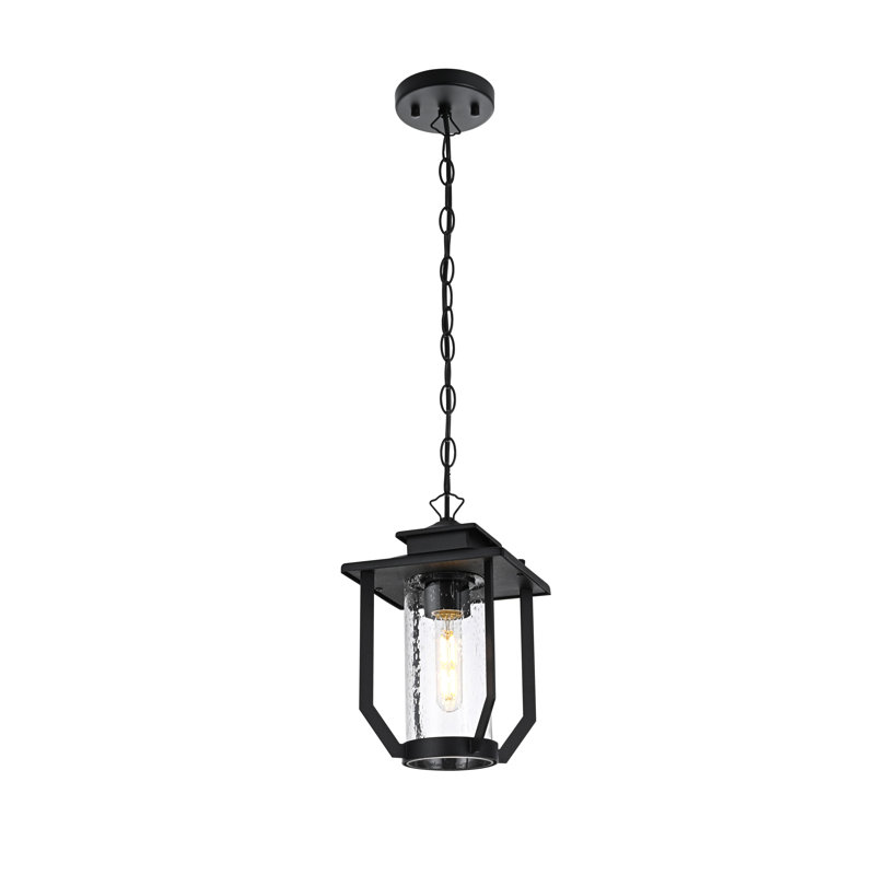 Luminaire suspendu d'extérieur noir Alfonsina 7 pouces