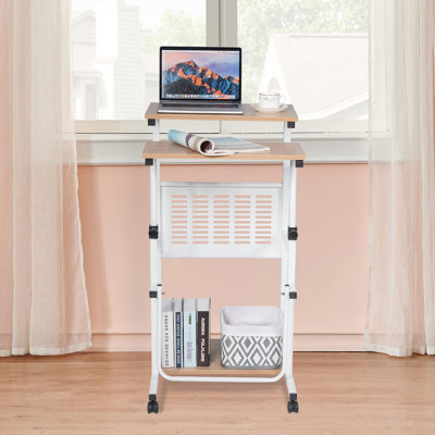 Adjustable Height Solid Wood Steel Standing Desk