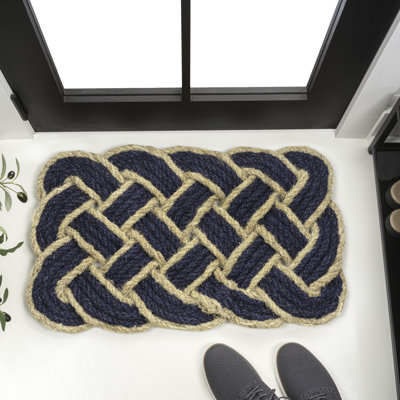 Tapis de porte intérieur / extérieur bleu marine / javel bleu marine / javellisé