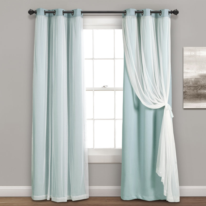 Blackout Curtain Pair, Blue, 38" W x 95" L