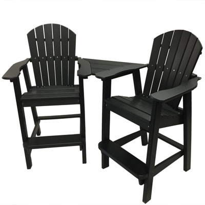 Ansel Plastic Adirondack Chair with Table