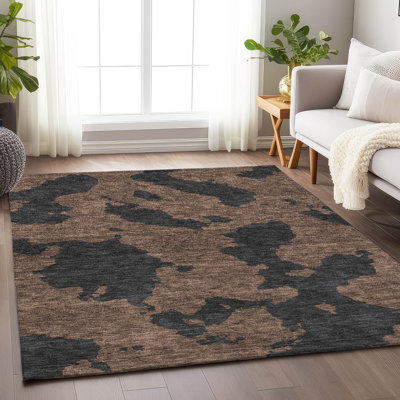 Premium Machine Washable Prisco Chocolate Rug