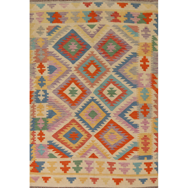 Kilim Reversible Wool Area Rug 5x7