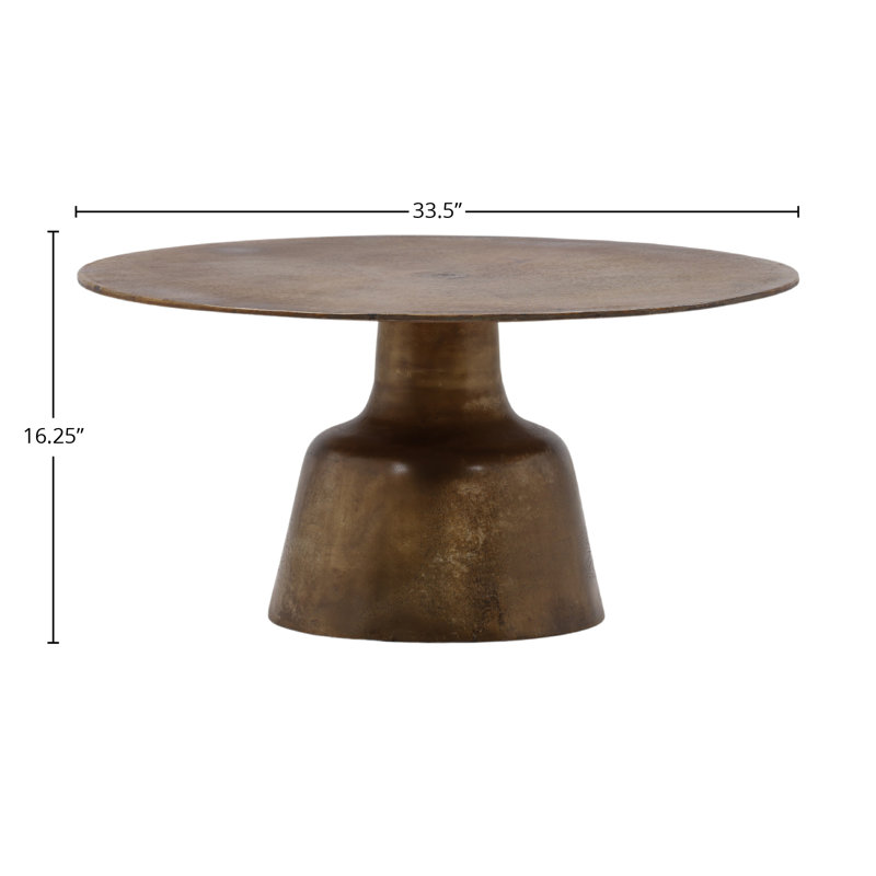 Golbez Cast Aluminum Coffee Table, Antique Brass