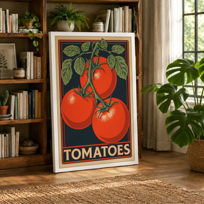 Tomato Label Vintage - Wrapped Canvas