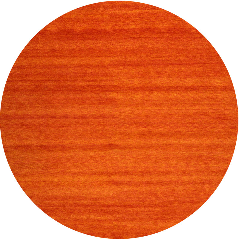 Tapis contemporain rouge / jaune Rotherhithe, Rond 8 pi