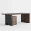 Bureau à domicile avec classeur mobile noir et noyer (59,8 po)-189352281-189352280