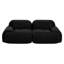 Velours côtelé de 82 po avec base incurvée, sans assemblage, convient pour la salle audiovisuelle, noir luxueux, tissu, séparation modulaire, éponge à haute résilience