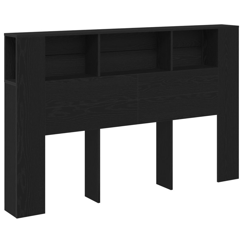 Melby Headboard Cabinet, Black Oak, King (5')