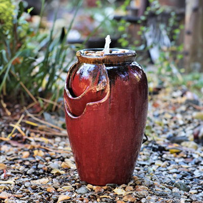Tea Garden Fountain (Copper on Ox Red)