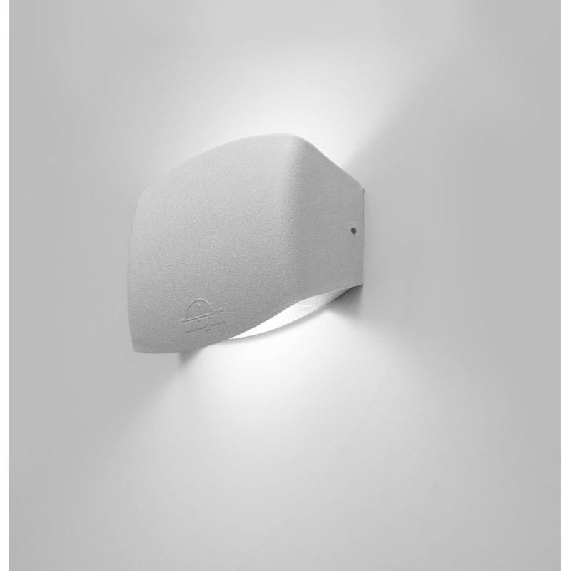 Abram Outdoor Flush Mount, White, 12cm H x 15.5cm W x 6cm D
