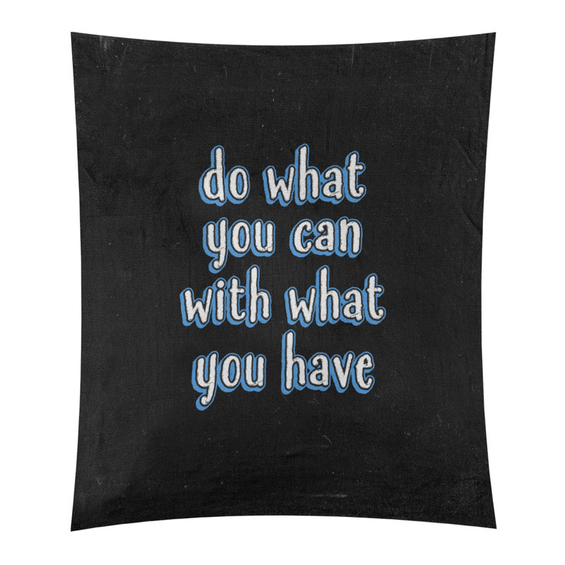Polyester fait ce que vous pouvez citer tableau noir tapisserie, H 27,5 po x l 37,5 po, Bleu