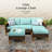 Shutesbury 9-Piece Wicker Outdoor Patio Conversation Furniture Sectional Set with Fire Pit Table-1684204109-1680495311
