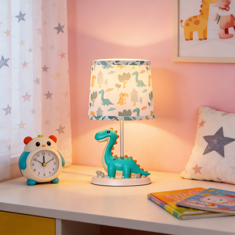 Lampe de table dinosaure pour chambre d'enfant, veilleuse mignonne avec ampoule à DEL pour chambre de bébé, salle de jeu pour tout-petit ou table de chevet décorative