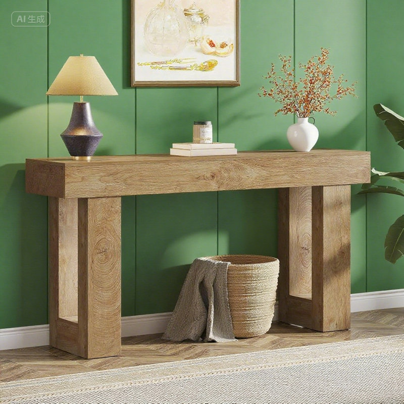 Console rustique à finition de bois - table d'appoint d'inspiration campagnarde