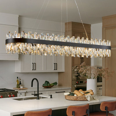 Dimmable Modern Square / Rectangle Crystals Chandelier