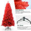 Arbre de Noël ornemental de 7 pieds, 1066 véritables pointes, branches articulées, assemblage et démontage, support en métal sécuritaire pour une ambiance festive, support stable