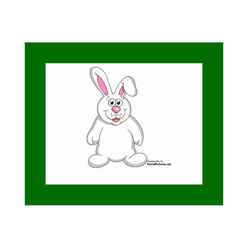 Personalized Bunny Rabbit Cartoon Caricature with a Mat, Ready to Frame, Yes