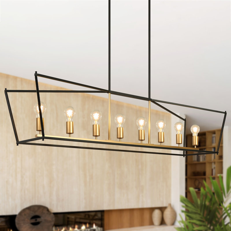 Jacinta 8- Light 55.1’’ Modern Geometric Kitchen Island Pendant Light