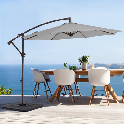 Parasol en porte-à-faux décalé en acier avec manivelle 120 po Haque