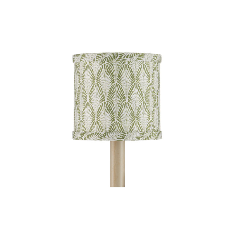 Plume - abat-jour tambour - vert, ivoire, Green, Ivory