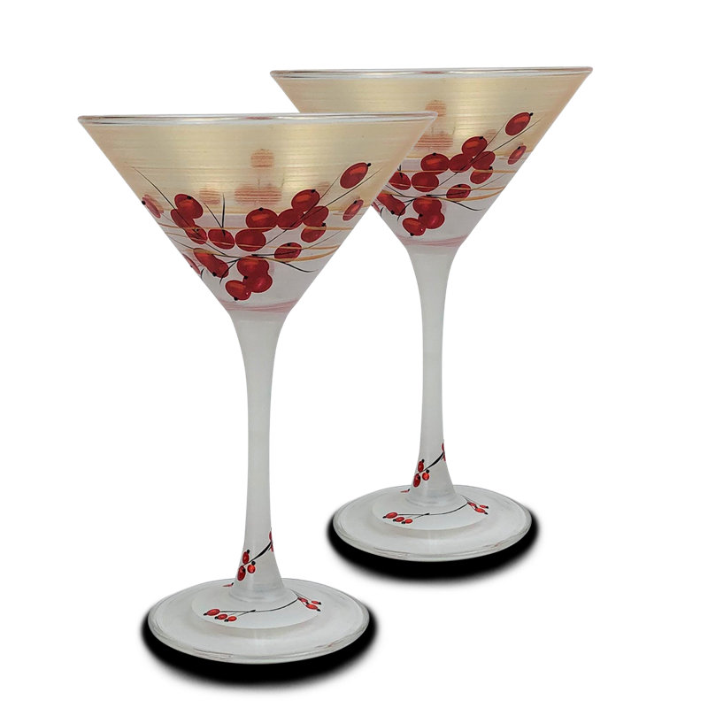 Berries 'n Branches 7.25oz. Martini Glass Set
