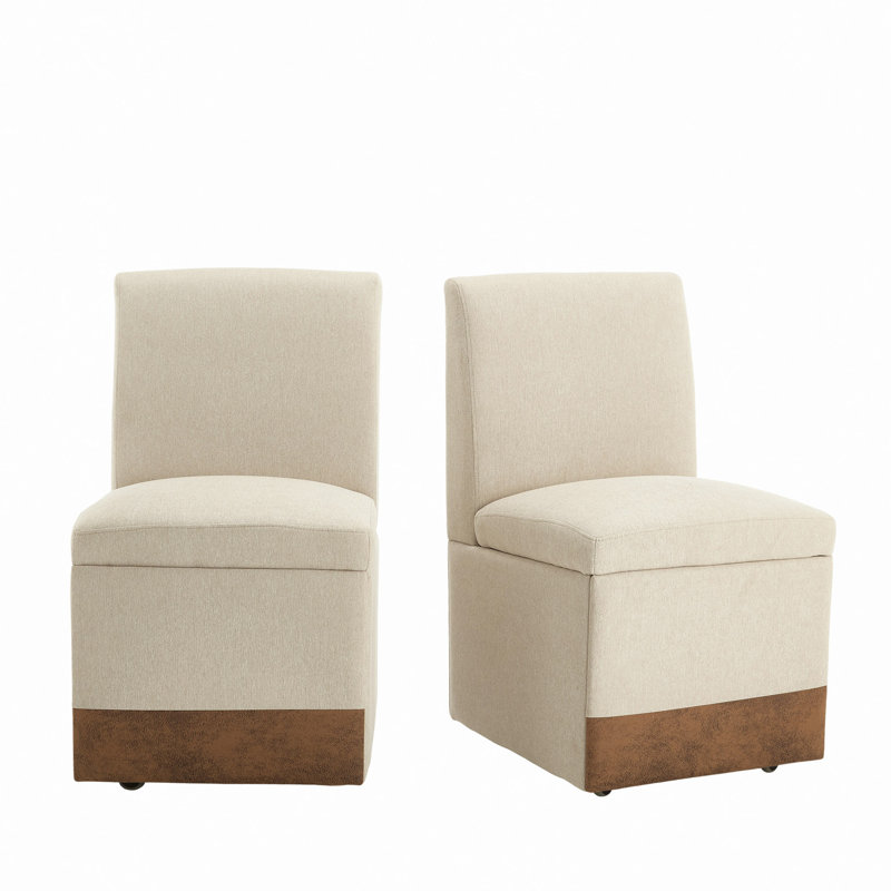Ensemble de deux chaises pivotantes 360 degrés rembourrées et rembourrées avec rangement pour diverses utilisations