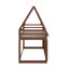 Lit superposé simple en bois avec toit, échelle et fenêtres