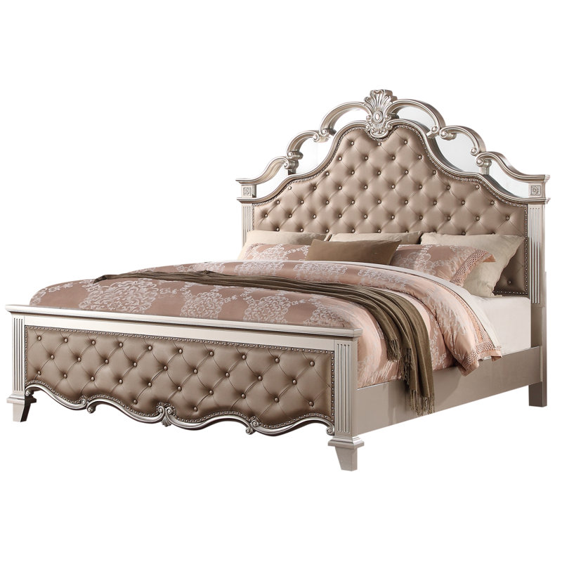 Ensemble de chambre à coucher Lashounda Champagne, Grand lit