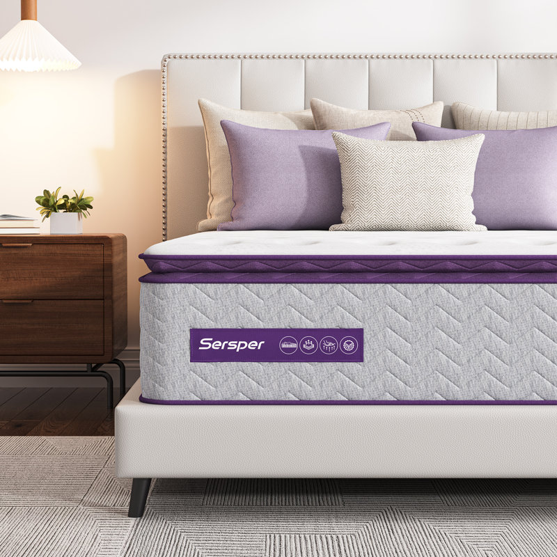 Matelas à plateau-coussin hybride moyen 8/10/12 po, 10", Autres