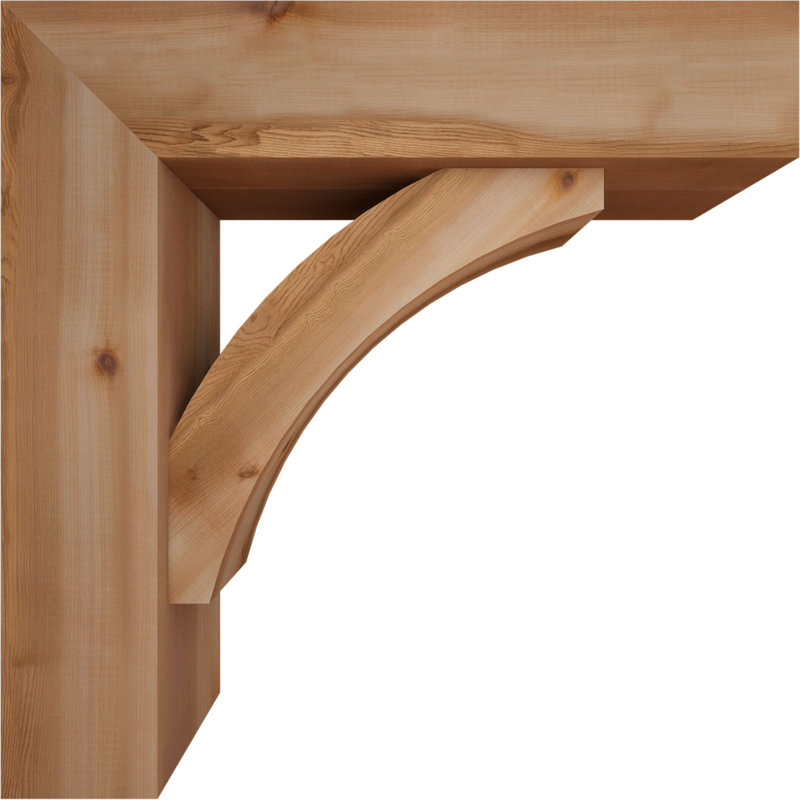 Thorton Block Bracket with Offset Brace, 28 x 28, 7 1/2"W Western Red Cedar (Smooth)