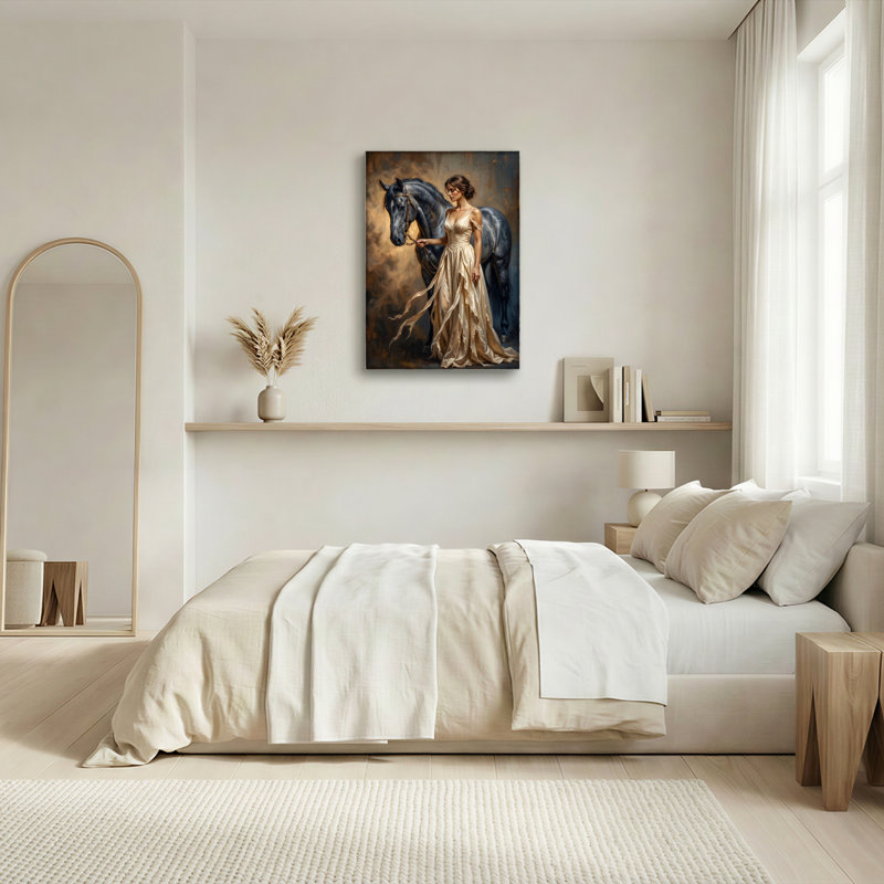Ensemble de 1 tableau élégant sur toile représentant un cheval, 48"H x 36"W, Wrapped Canvas