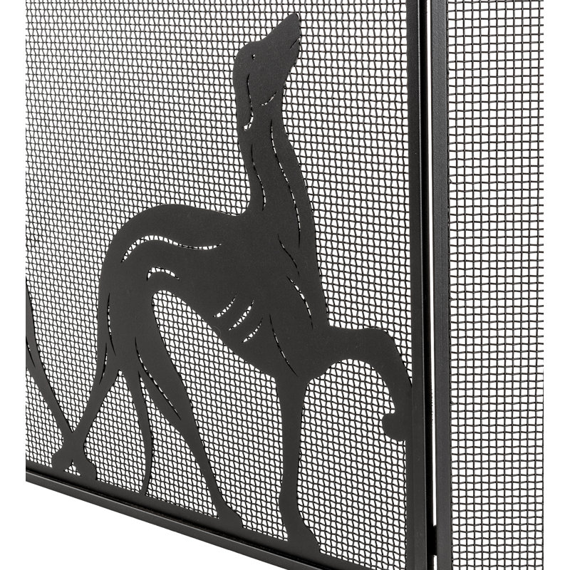 Greyhound 3 Panel Steel Fireplace Screen