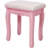 Princess Vanity Desk Set With Mirror & Cushioned Stool, 4-Drawer Wooden Makeup Vanity Table Bedroom, Dressing Table With Ample Storage-402186572