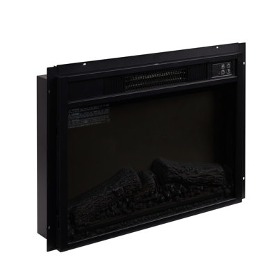 23" Electric Fireplace Insert 1400W 120V With Remote Control, Touch - Operated Function, Realistic Flames, Multiple Flame Modes, Ideal For 400 Sq Ft Space, Black Tempered Glass And Plastic Design 23