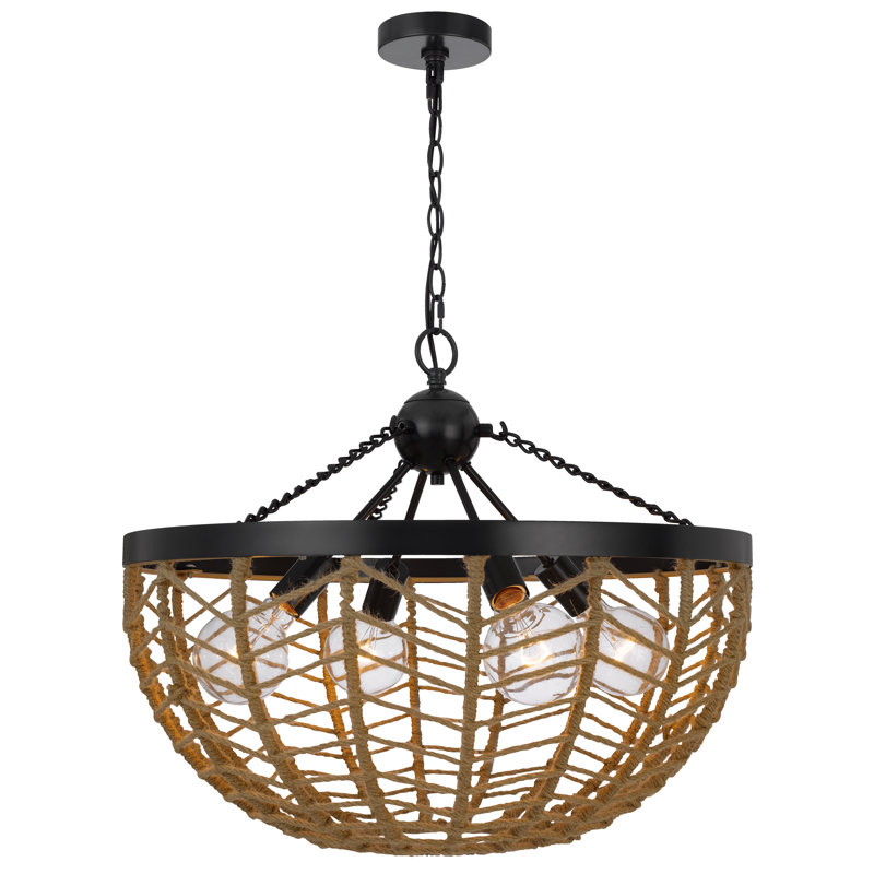 Luminaire suspendu noir à 4 lumières Ayami