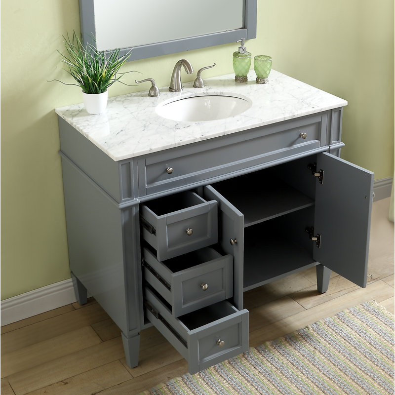 Ensemble de meuble-lavabo simple 40 "Rivers, Gris
