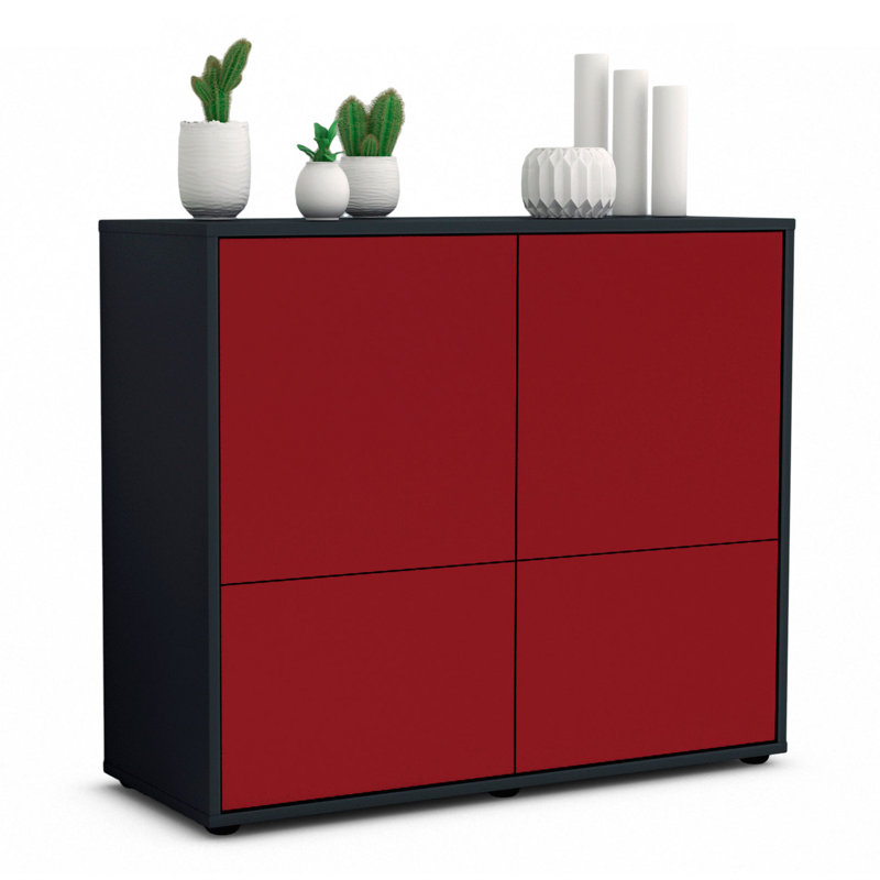 Potrero 92cm Sideboard, Anthracite/Red