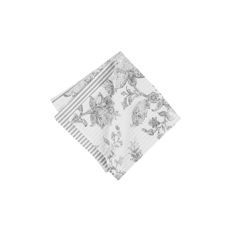 Serviette en coton damassé gris réversible Buena Miriam Slate