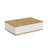 Modern Coffee Table, Atlantic Pine & White, 35.4 x 11.3 x 23.6 Inches | 100% Melamine Coated Particle Board, Thickness: 0.7 Inches | Scandinavian Design, Stylish & Functional for Living Room & Lounge Spaces-126961545