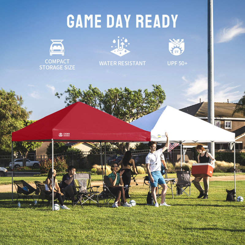 8 Ft. W x 8 Ft. D Instant Pop Up Canopy Tent with One Push Setup, Red