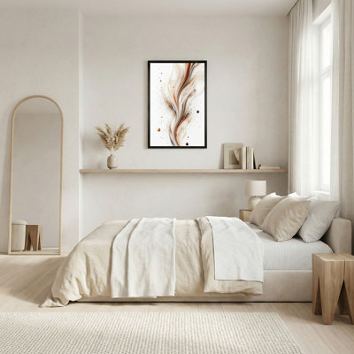 Art mural sur toile crème et cuivre