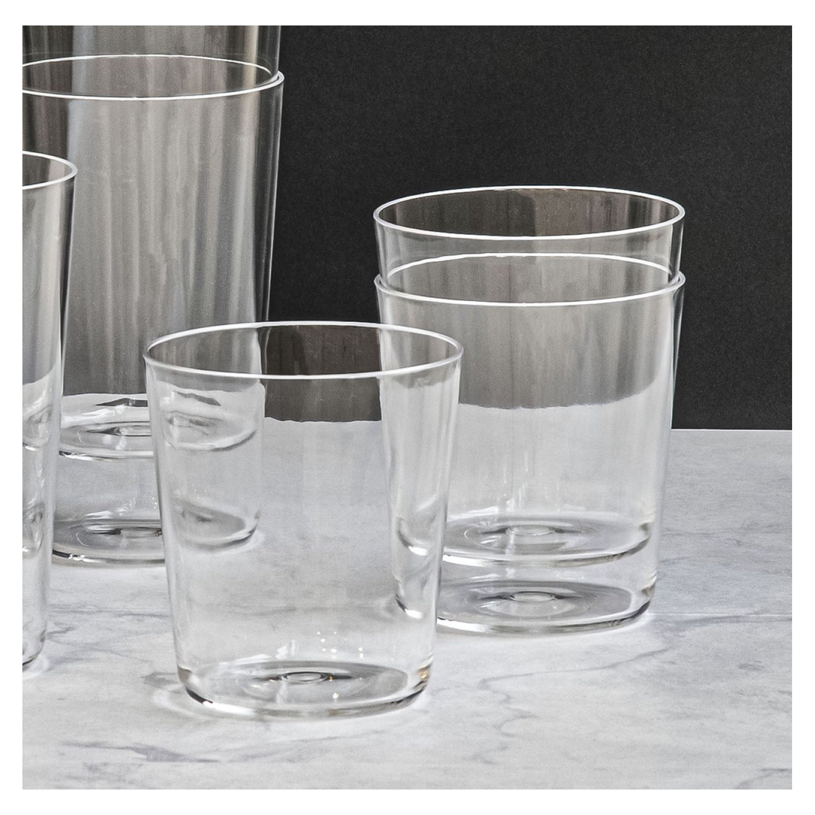 Gaige 16 oz. Plastic Whiskey Glass Set, Clear