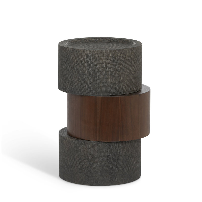 Capsule End Table, Seal/Dark Brown Wood